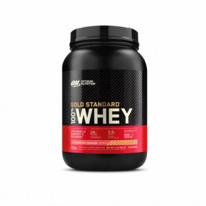 Optimum Nutrition GOLD STANDARD 100% WHEY™ Strawberry Banana 2 lb (30 Servings) Philippines | 16398-WLPR