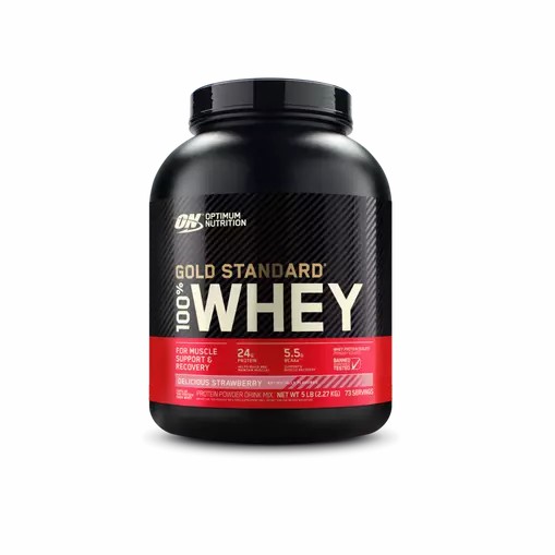 Optimum Nutrition GOLD STANDARD 100% WHEY™ Delicious Strawberry 5 lb (73 Servings) Philippines | 10329-MIDZ