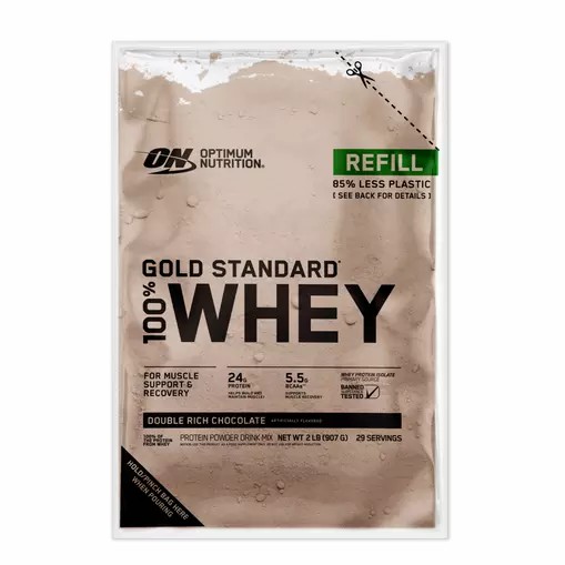 Optimum Nutrition GOLD STANDARD 100% WHEY™ Recyclable Refill Bag Double Rich Chocolate 2 lb (29 Servings) Philippines | 45170-WHKD