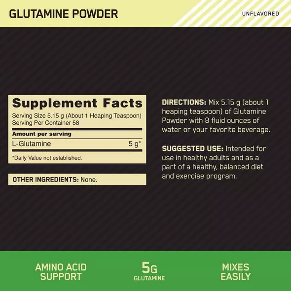 Optimum Nutrition Glutamine Powder 0.66 lb (58 Servings) Philippines | 34952-AJNM