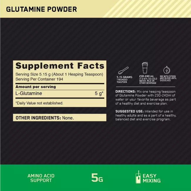 Optimum Nutrition Glutamine Powder Unflavoured 1kg Philippines | 39450-XTLG