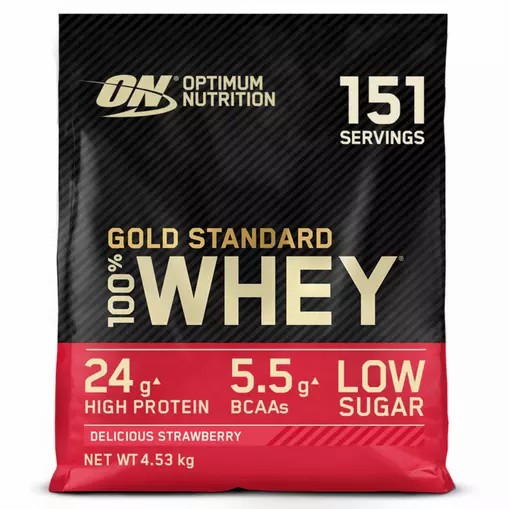 Optimum Nutrition Gold Standard 100% Whey Protein Powder Delicious Strawberry 4.53 kg (151 Servings) Philippines | 19486-NJUL