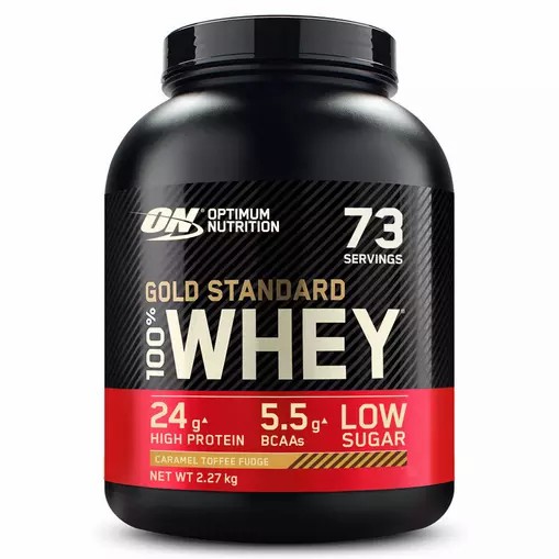 Optimum Nutrition Gold Standard 100% Whey Protein Powder Caramel Toffee Fudge 2.27 kg (73 Servings) Philippines | 06489-IUVJ