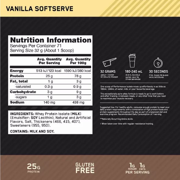 Optimum Nutrition Performance Isolate Vanilla 2.27kg Philippines | 84921-FTWD