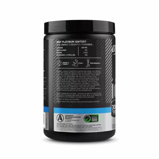 Optimum Nutrition Platinum Igniter Blue Raspberry Freeze 0.84 lb (20 Servings) Philippines | 74205-VLBH