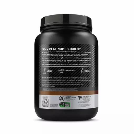 Optimum Nutrition Platinum Rebuild Dark Chocolate 1.67 lb (20 Servings) Philippines | 43907-THRX