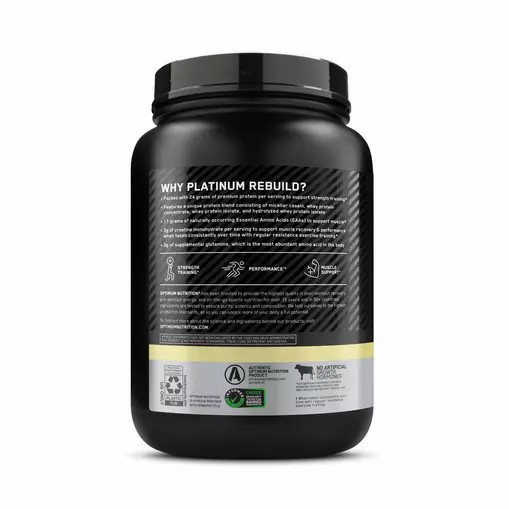 Optimum Nutrition Platinum Rebuild Vanilla Buttercream 1.63 lb (20 Servings) Philippines | 63245-DNHP