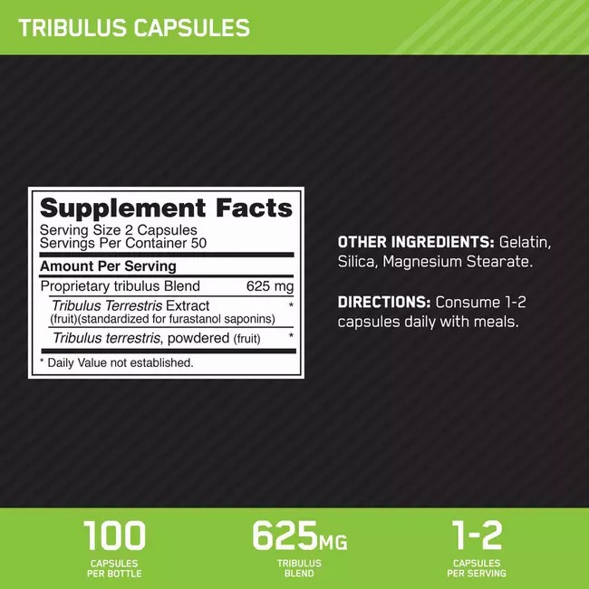 Optimum Nutrition Tribulus Caps 100 Capsules (50 Servings) Philippines | 19857-UJDX